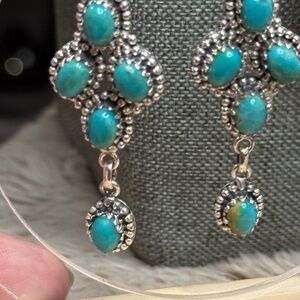 Turquoise and Silver Women's Earrings .925